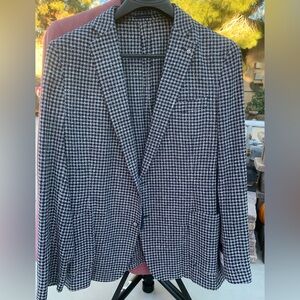 Stafford Classic Fit Sport coat Blazer Navy Check 48L
